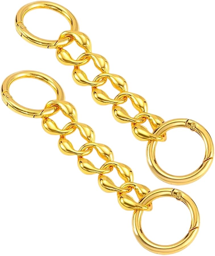 2Pcs Silver Metal Purse Strap Chain Extender Replacement For Handbags Crossbody Shoulder Bags - Image 1
